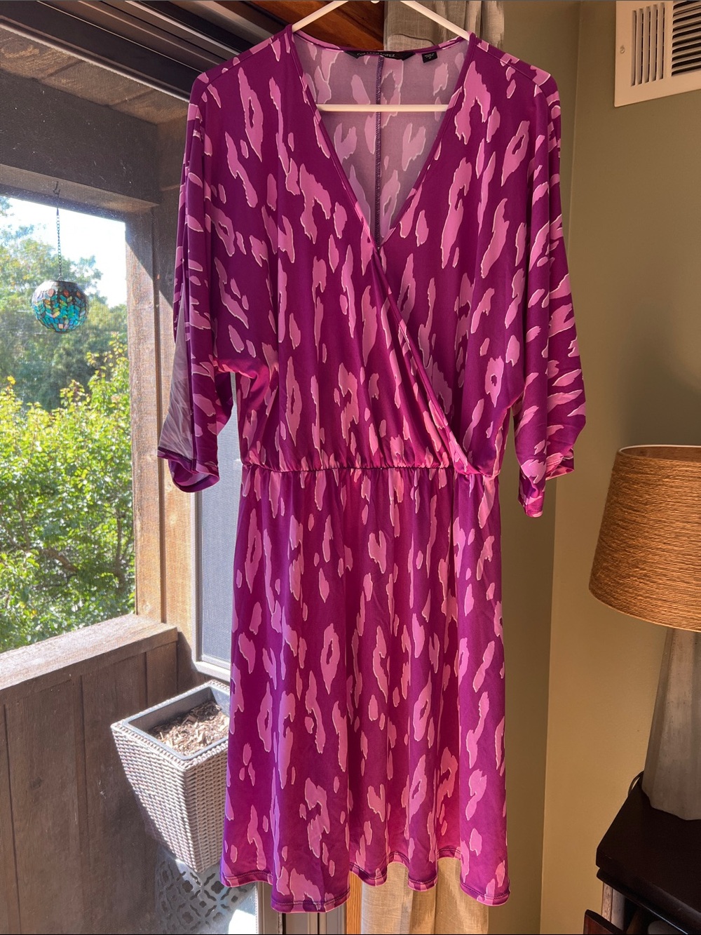 Colleen Lopez  Pink leopard Pattern Wrap Dress